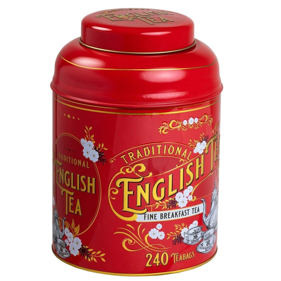 English Teas Red Vintage Victorian Tin 240 Count Image 1