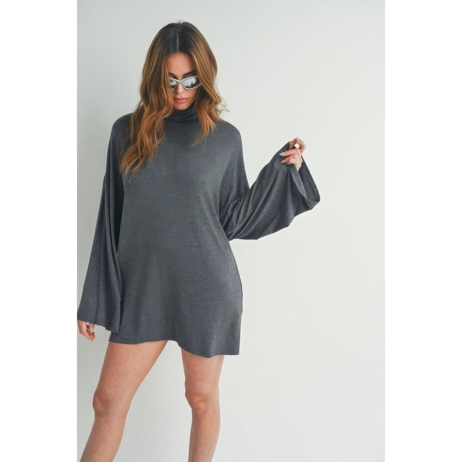 Bell Sleeve Turtle Neck Dress Image 1