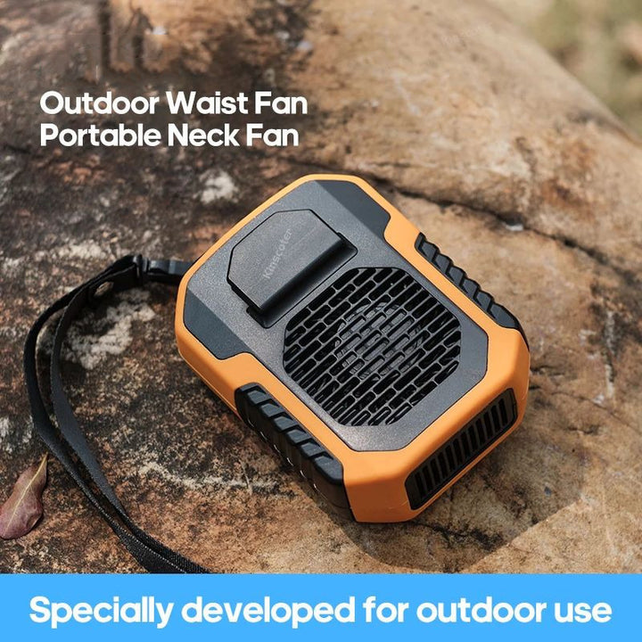 6000mAh Portable Neck/Waist Fan - USB Rechargeable Mini Fan for Outdoor Activities Image 1