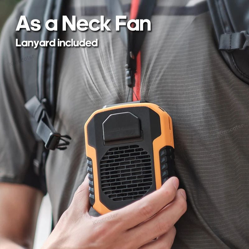 6000mAh Portable Neck/Waist Fan - USB Rechargeable Mini Fan for Outdoor Activities Image 3