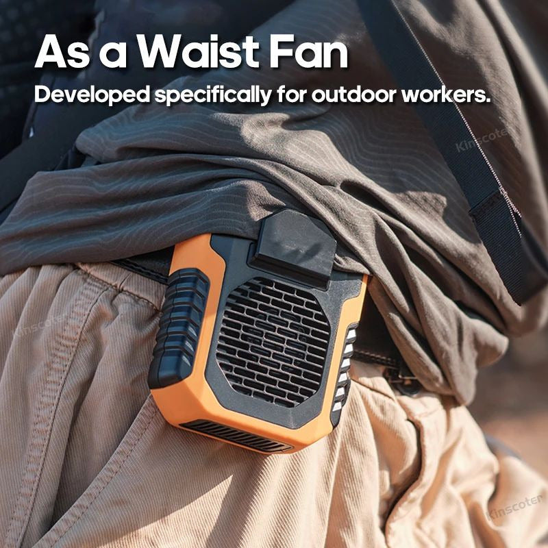 6000mAh Portable Neck/Waist Fan - USB Rechargeable Mini Fan for Outdoor Activities Image 4