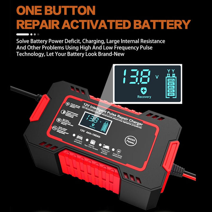 Car Battery Charger 12V 6A Pulse Repair LCD Display Smart Fast Charge AGM Deep Cycle GEL Lead-Acid Charger For Auto Image 4