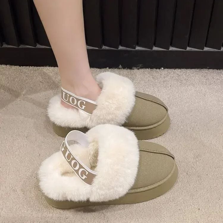 Women s Fashion Suede faux Platform Slippers - Casual Slingback Flip Flops Image 7