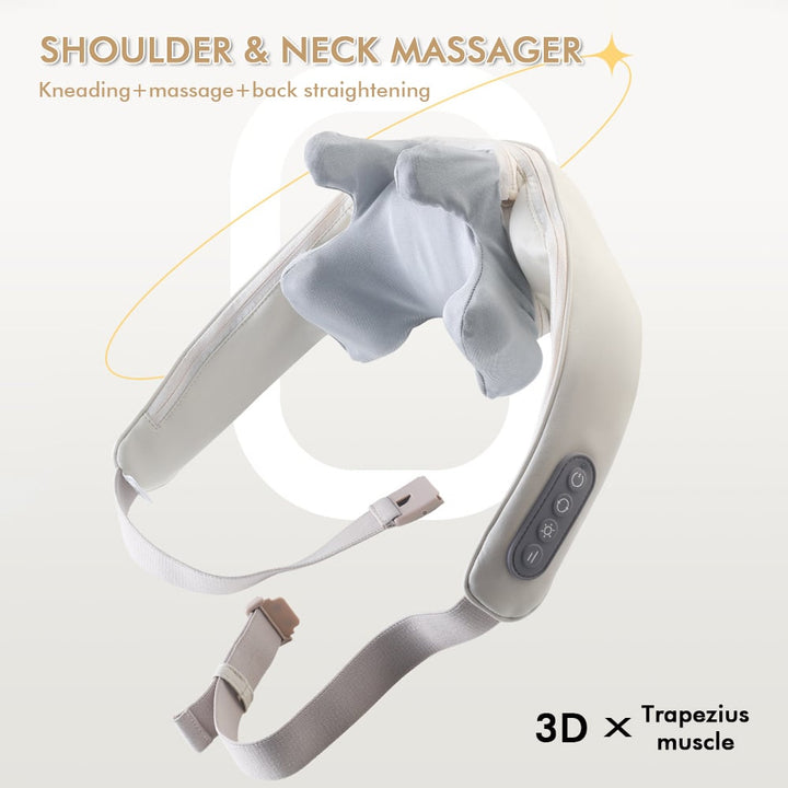 Foreverlily Wireless Neck And Back Massager Neck And Shoulder Kneading Massage Shawl Neck Cervical Relaxing Trapezius Image 3