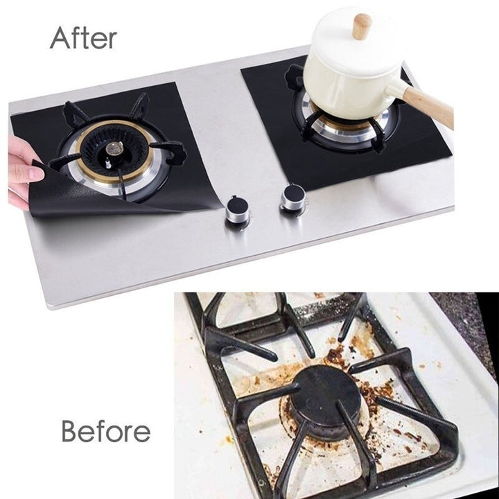 4 Piece Gas Stove Protector Cooker Lid Liner Cleaning Pad For Kitchen Cookware Accessories Pieces Reusable Boiler Hood Image 4