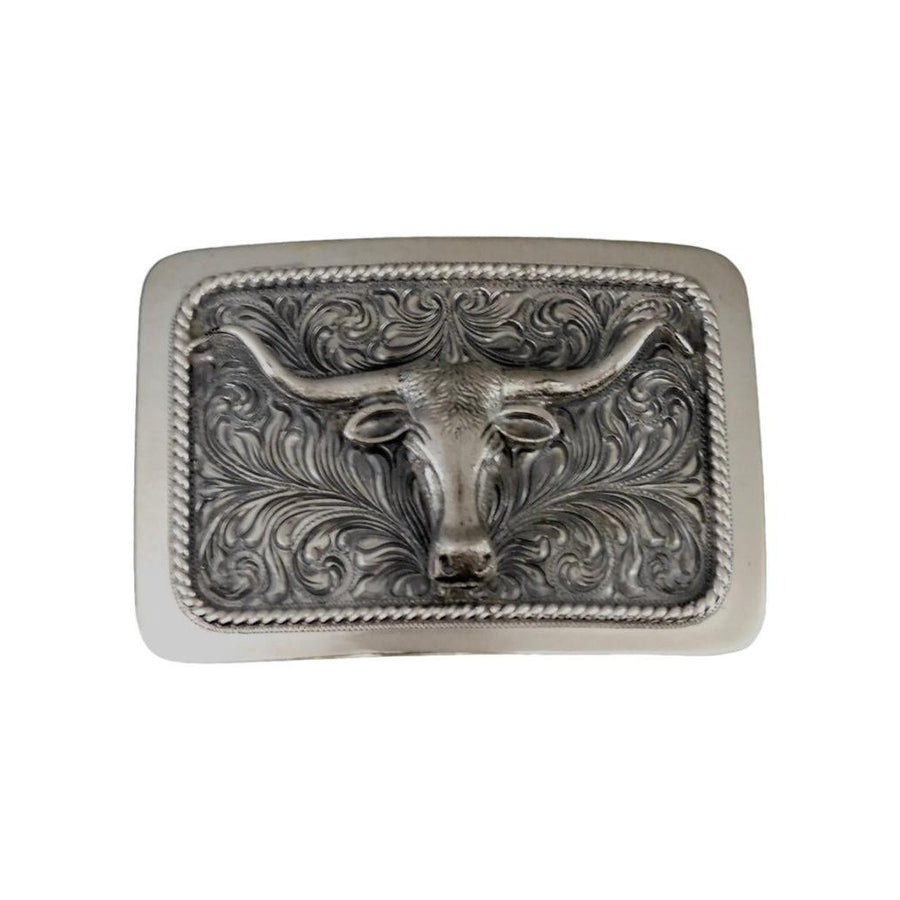 Vogt Silversmiths Western Belt Buckle Mens Galveston Silver 080-0435 Image 1