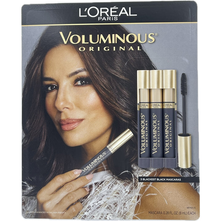 LOreal Paris Voluminous Original Black Mascara 0.28 Fluid Ounce (Pack of 3) Image 1