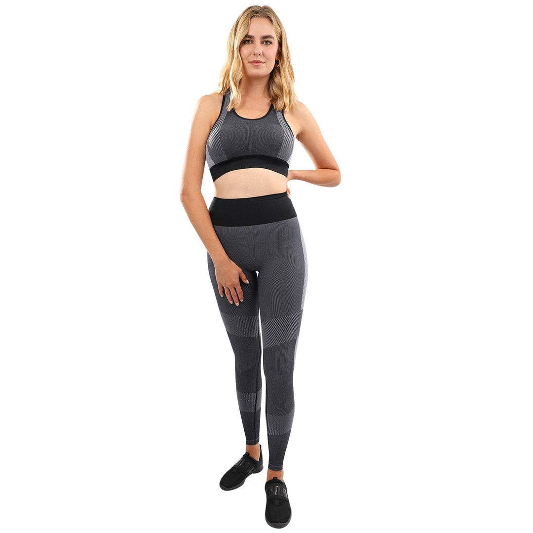 Arleta Seamless Leggings and Sports Bra Set - Black Image 1