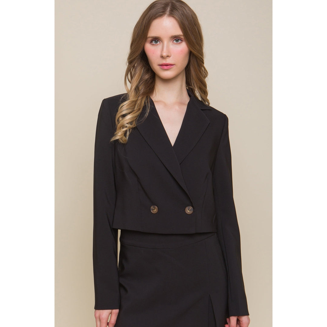 Button Crop Blazer Image 1