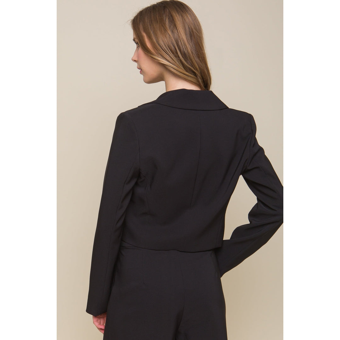 Button Crop Blazer Image 3