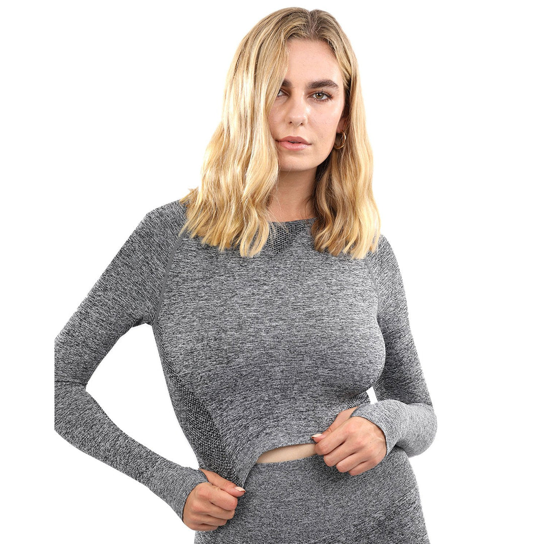 Cadrina Seamless Sports Top - Grey Image 3