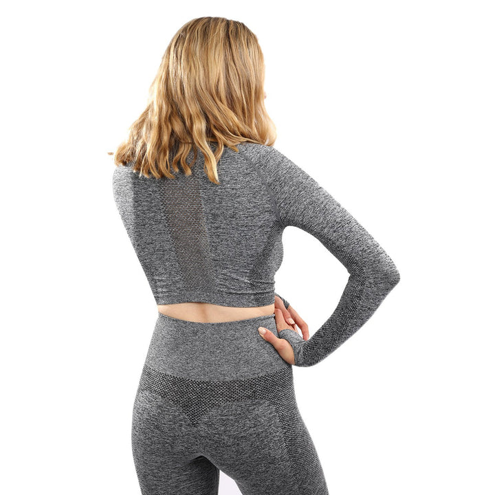 Cadrina Seamless Sports Top - Grey Image 4