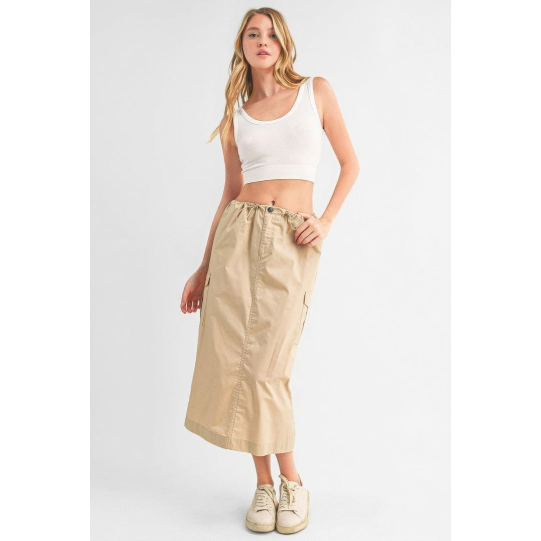 Cargo Skirt With Drawstring Midi Skirt Image 2