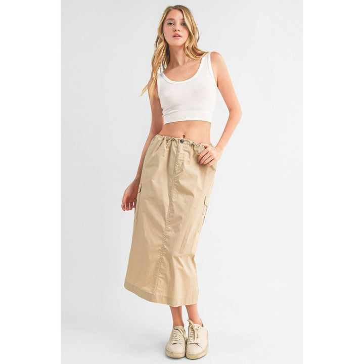 Cargo Skirt With Drawstring Midi Skirt Image 2