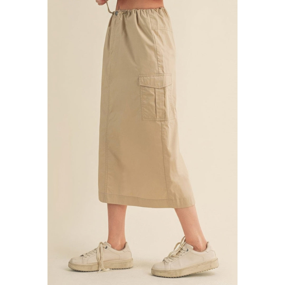 Cargo Skirt With Drawstring Midi Skirt Image 3