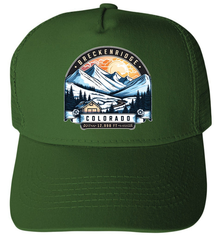 Breckenridge Colorado Design C Unisex Mesh Back Trucker Hat with Adjustable Snapback Image 1