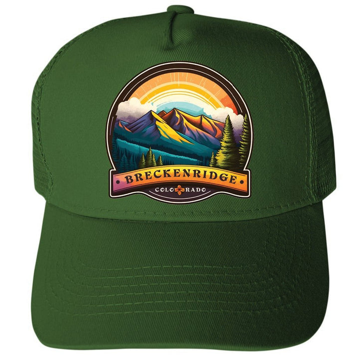 Breckenridge Colorado Design B Unisex Mesh Back Trucker Hat with Adjustable Snapback Image 1