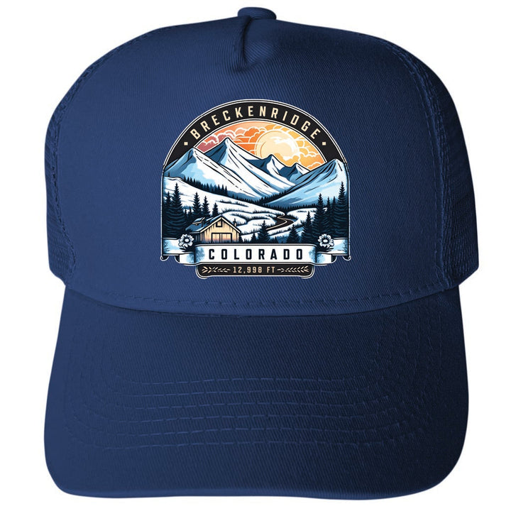 Breckenridge Colorado Design C Unisex Mesh Back Trucker Hat with Adjustable Snapback Image 2