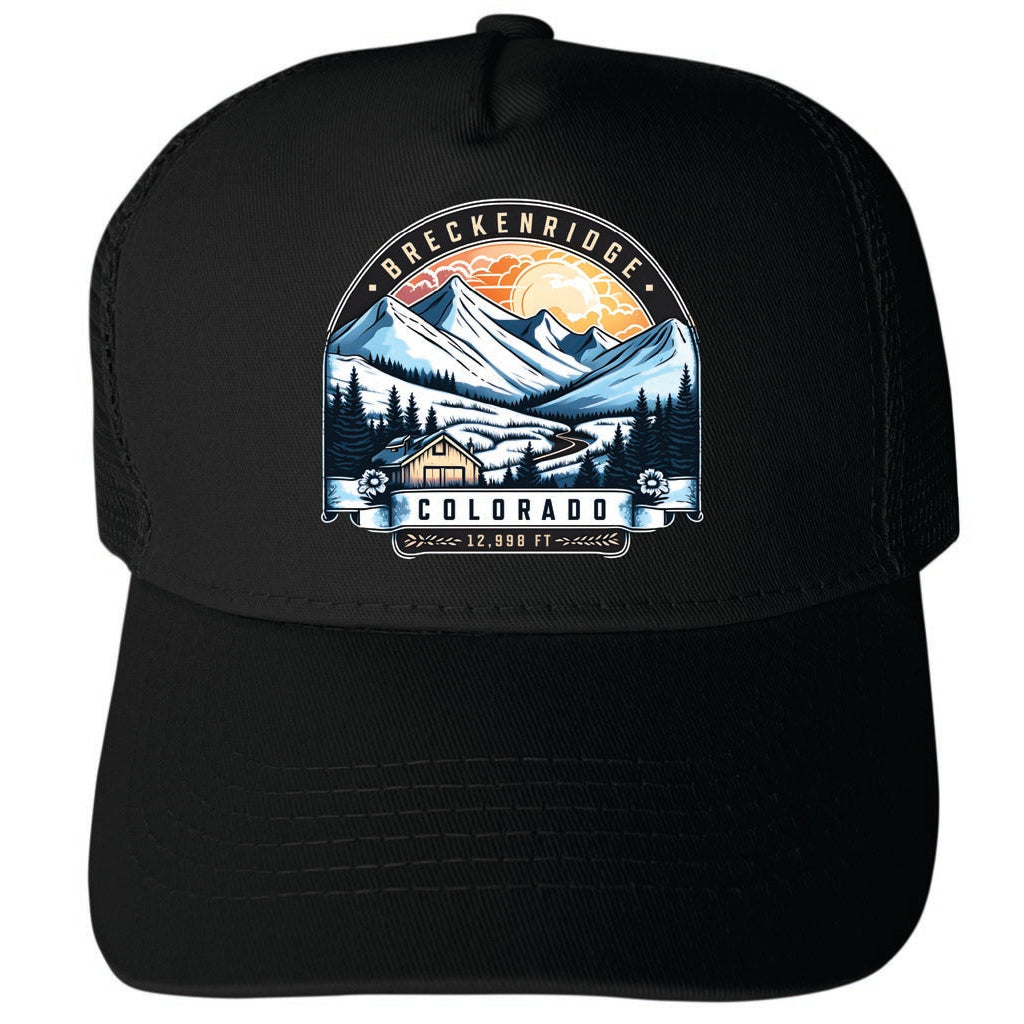 Breckenridge Colorado Design C Unisex Mesh Back Trucker Hat with Adjustable Snapback Image 3