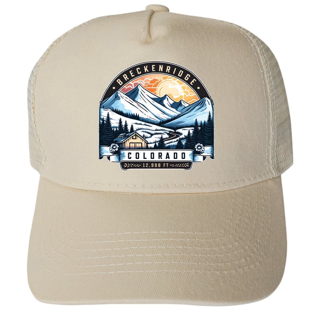 Breckenridge Colorado Design C Unisex Mesh Back Trucker Hat with Adjustable Snapback Image 4