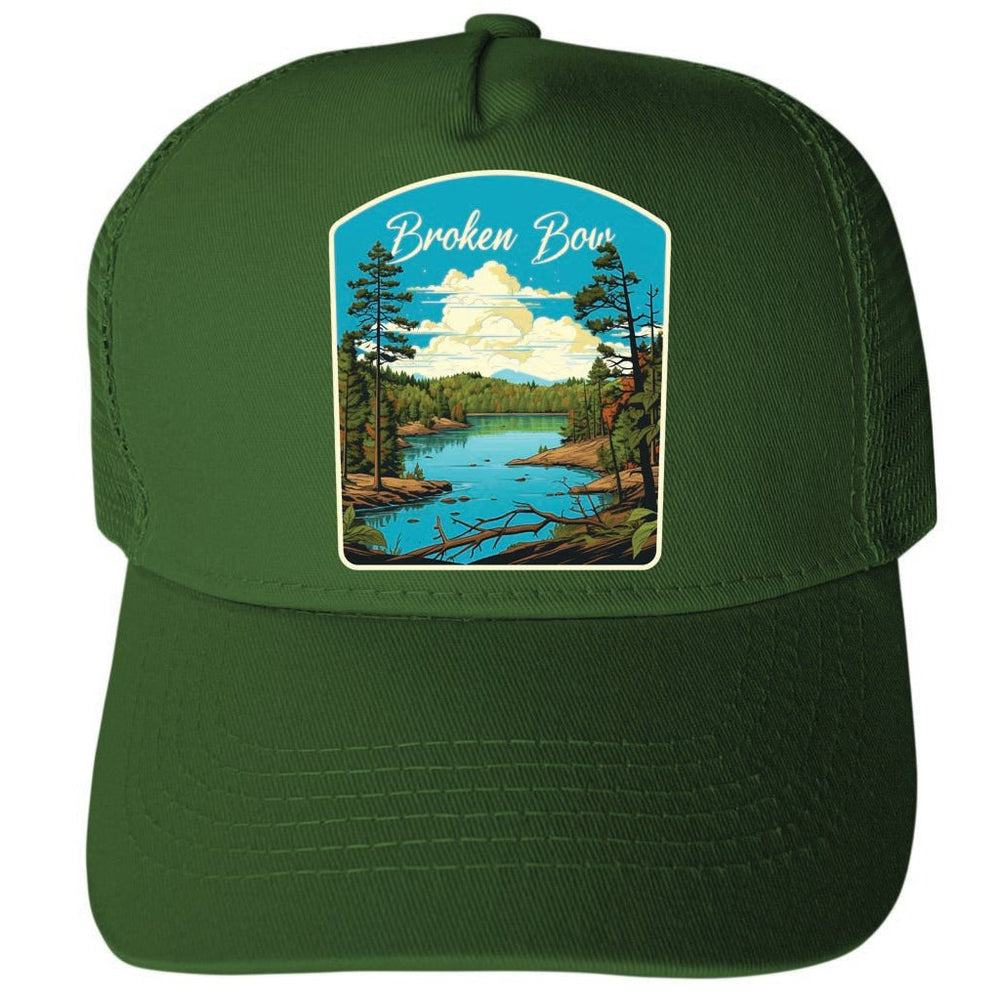 Broken Bow Oklahoma Design A Unisex Mesh Back Trucker Hat with Adjustable Snapback Image 2