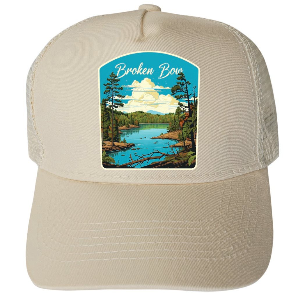 Broken Bow Oklahoma Design A Unisex Mesh Back Trucker Hat with Adjustable Snapback Image 3