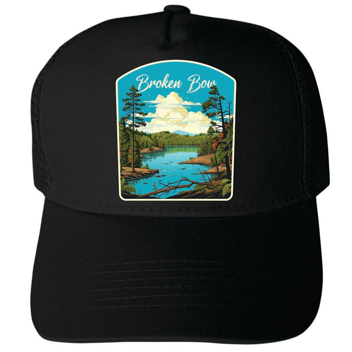 Broken Bow Oklahoma Design A Unisex Mesh Back Trucker Hat with Adjustable Snapback Image 4