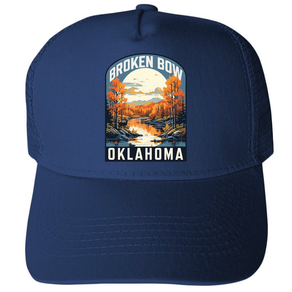 Broken Bow Oklahoma Design B Unisex Mesh Back Trucker Hat with Adjustable Snapback Image 1