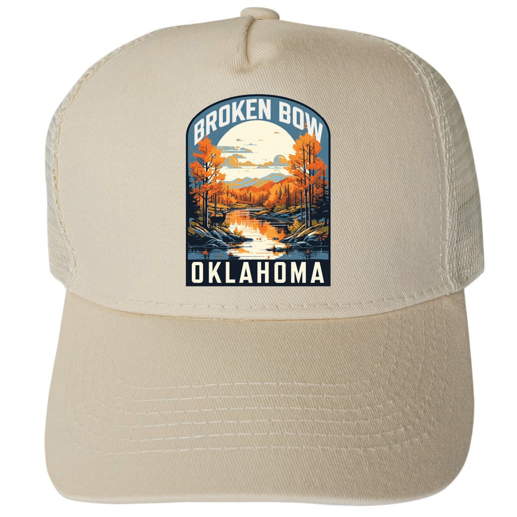 Broken Bow Oklahoma Design B Unisex Mesh Back Trucker Hat with Adjustable Snapback Image 3