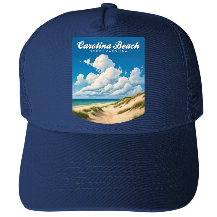 Carolina Beach North Carolina Design B Unisex Mesh Back Trucker Hat with Adjustable Snapback Image 2