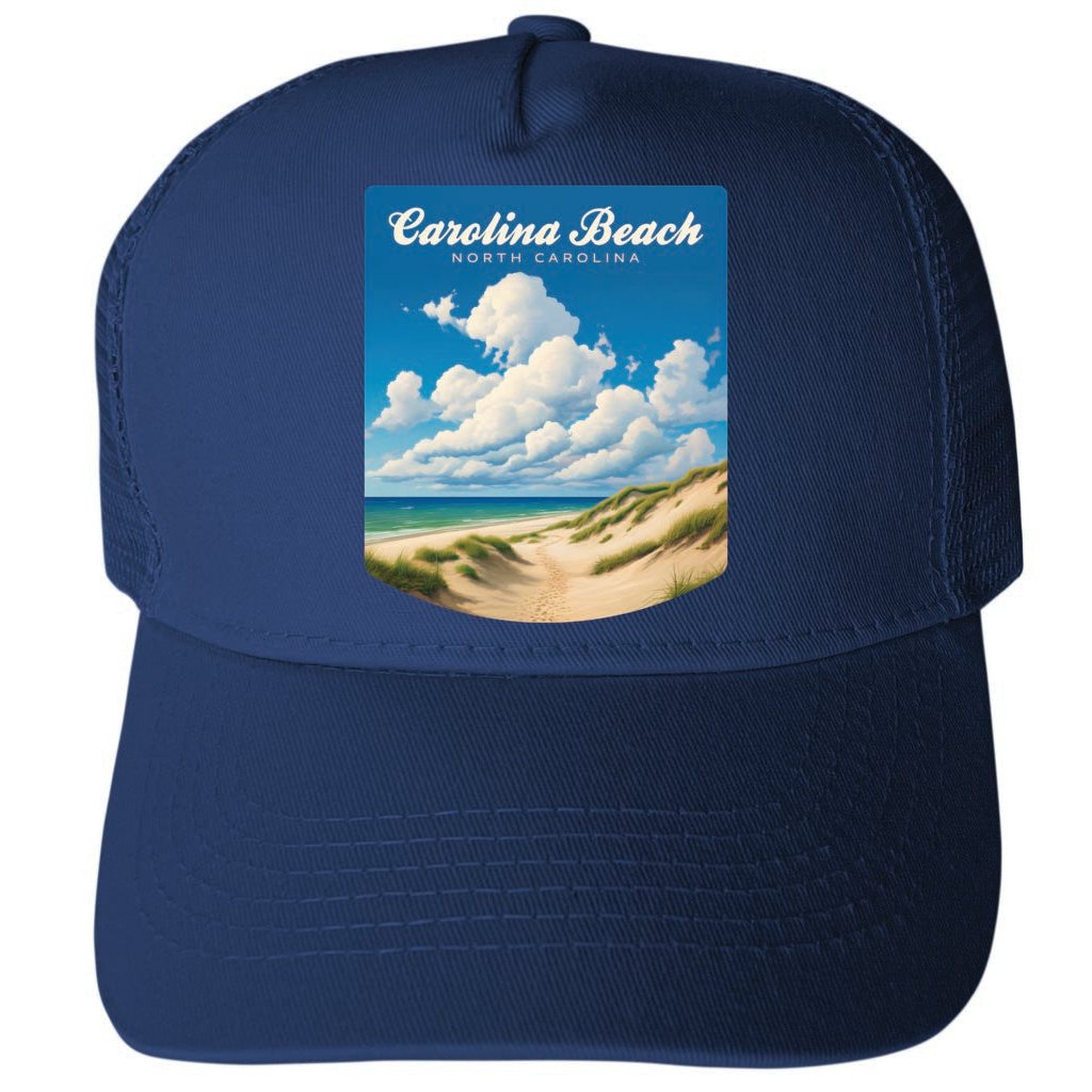 Carolina Beach North Carolina Design B Unisex Mesh Back Trucker Hat with Adjustable Snapback Image 1