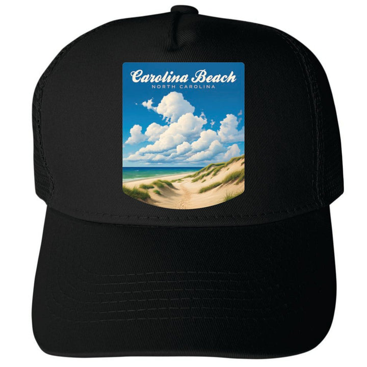 Carolina Beach North Carolina Design B Unisex Mesh Back Trucker Hat with Adjustable Snapback Image 3