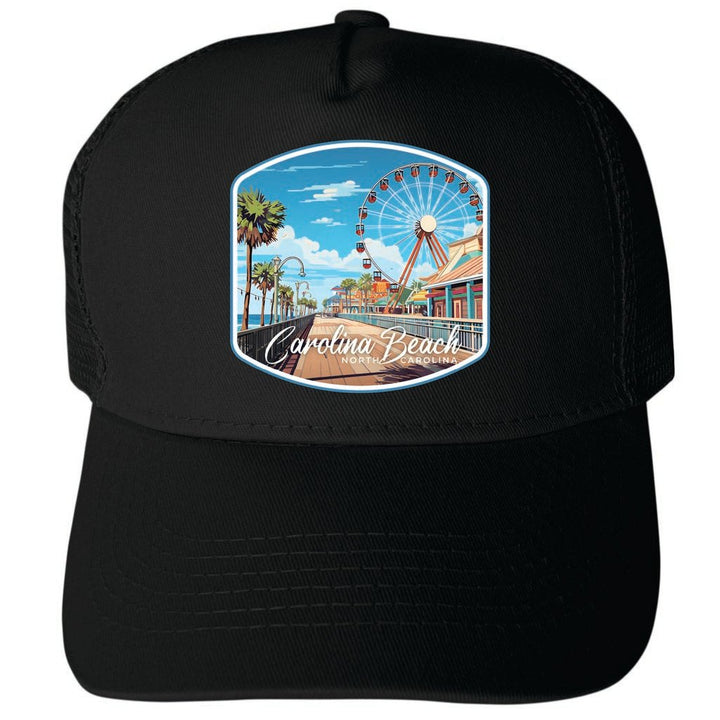 Carolina Beach North Carolina Design A Unisex Mesh Back Trucker Hat with Adjustable Snapback Image 4