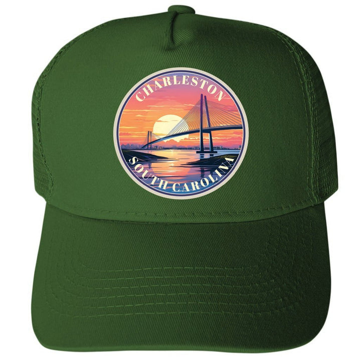 Charleston South Carolina Design C Unisex Mesh Back Trucker Hat with Adjustable Snapback Image 1