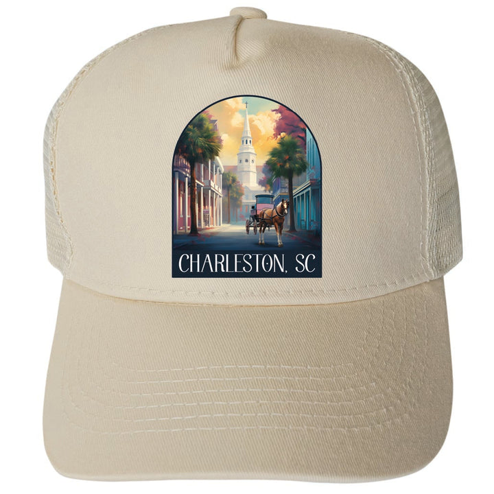 Charleston South Carolina Design A Unisex Mesh Back Trucker Hat with Adjustable Snapback Image 3