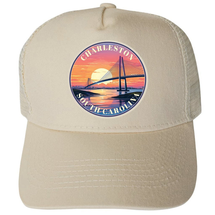 Charleston South Carolina Design C Unisex Mesh Back Trucker Hat with Adjustable Snapback Image 4