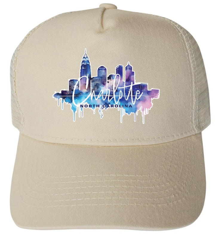 Charlotte North Carolina Design B Unisex Mesh Back Trucker Hat with Adjustable Snapback Image 3