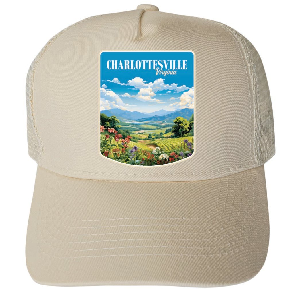 Charlottesville Virginia Design A Unisex Mesh Back Trucker Hat with Adjustable Snapback Image 3