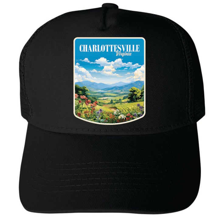 Charlottesville Virginia Design A Unisex Mesh Back Trucker Hat with Adjustable Snapback Image 4