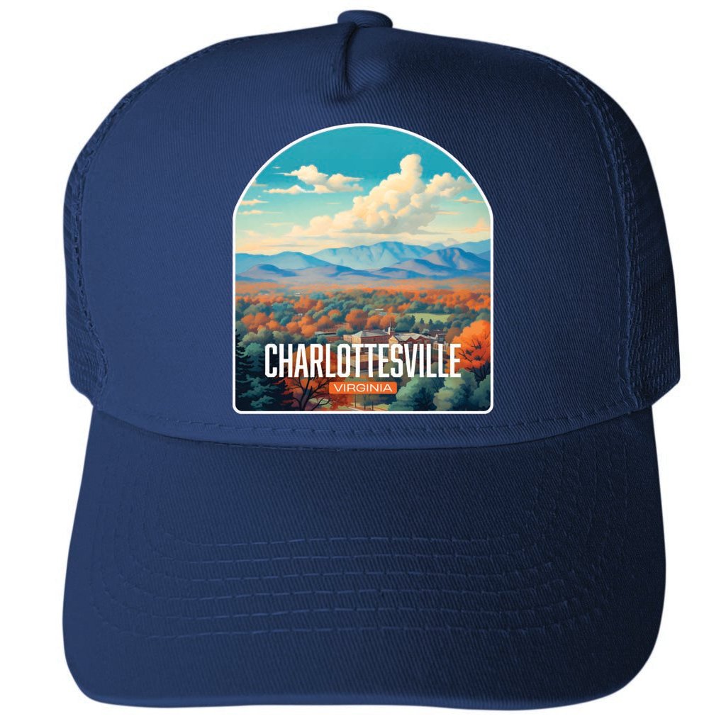 Charlottesville Virginia Design B Unisex Mesh Back Trucker Hat with Adjustable Snapback Image 2