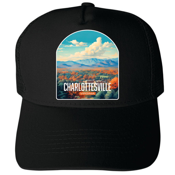 Charlottesville Virginia Design B Unisex Mesh Back Trucker Hat with Adjustable Snapback Image 3