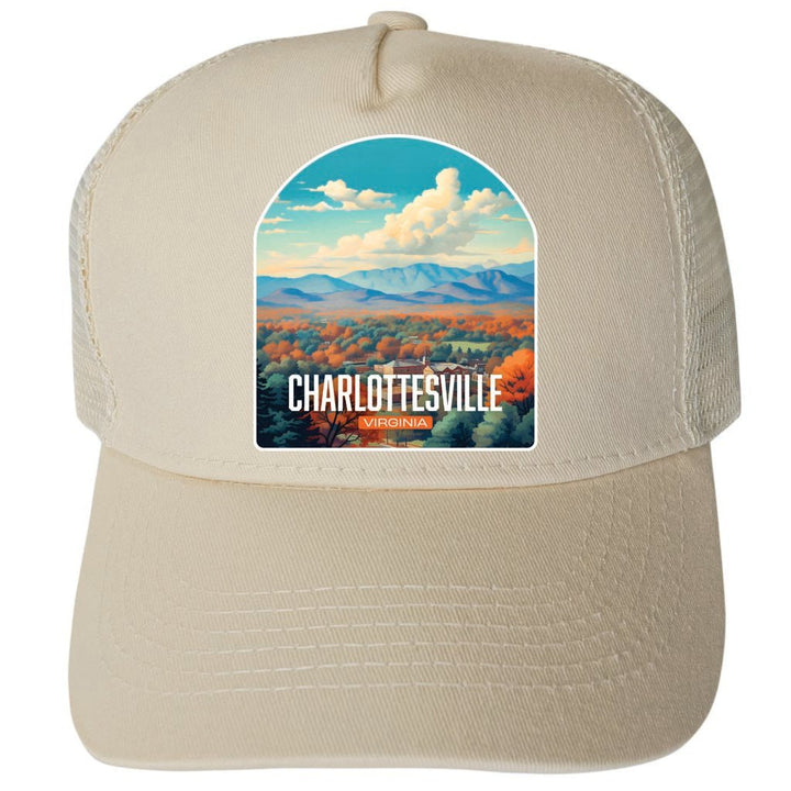 Charlottesville Virginia Design B Unisex Mesh Back Trucker Hat with Adjustable Snapback Image 4