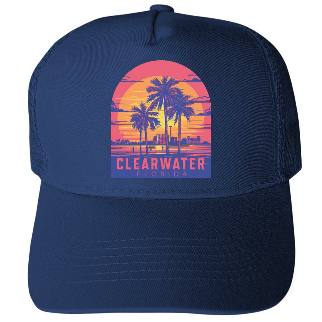 Clearwater Florida Design A Unisex Mesh Back Trucker Hat with Adjustable Snapback Image 1