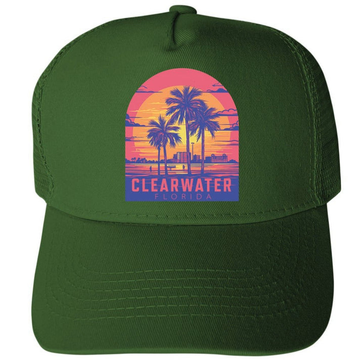 Clearwater Florida Design A Unisex Mesh Back Trucker Hat with Adjustable Snapback Image 1