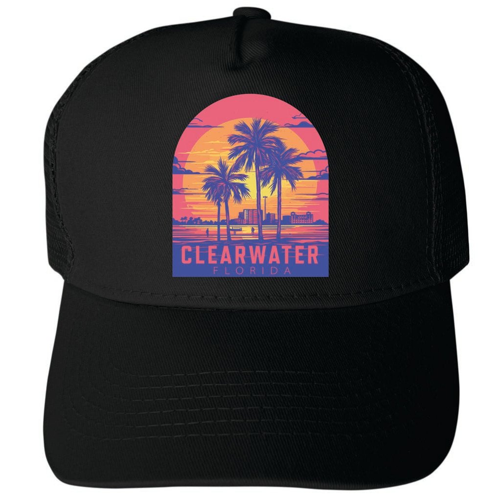 Clearwater Florida Design A Unisex Mesh Back Trucker Hat with Adjustable Snapback Image 3