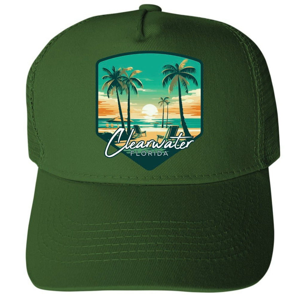 Clearwater Florida Design B Unisex Mesh Back Trucker Hat with Adjustable Snapback Image 2