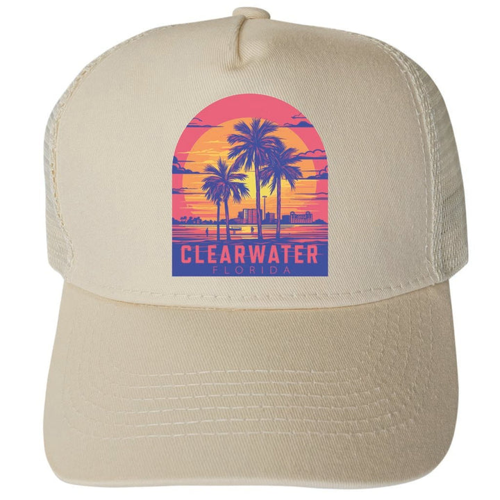 Clearwater Florida Design A Unisex Mesh Back Trucker Hat with Adjustable Snapback Image 1