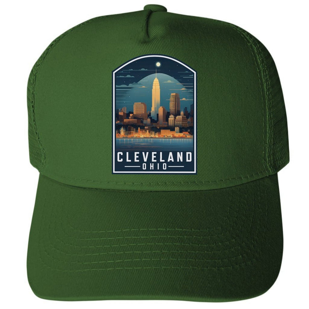 Cleveland Ohio Design A Unisex Mesh Back Trucker Hat with Adjustable Snapback Image 2