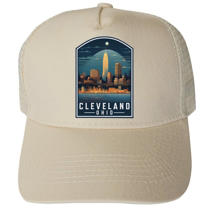 Cleveland Ohio Design A Unisex Mesh Back Trucker Hat with Adjustable Snapback Image 1