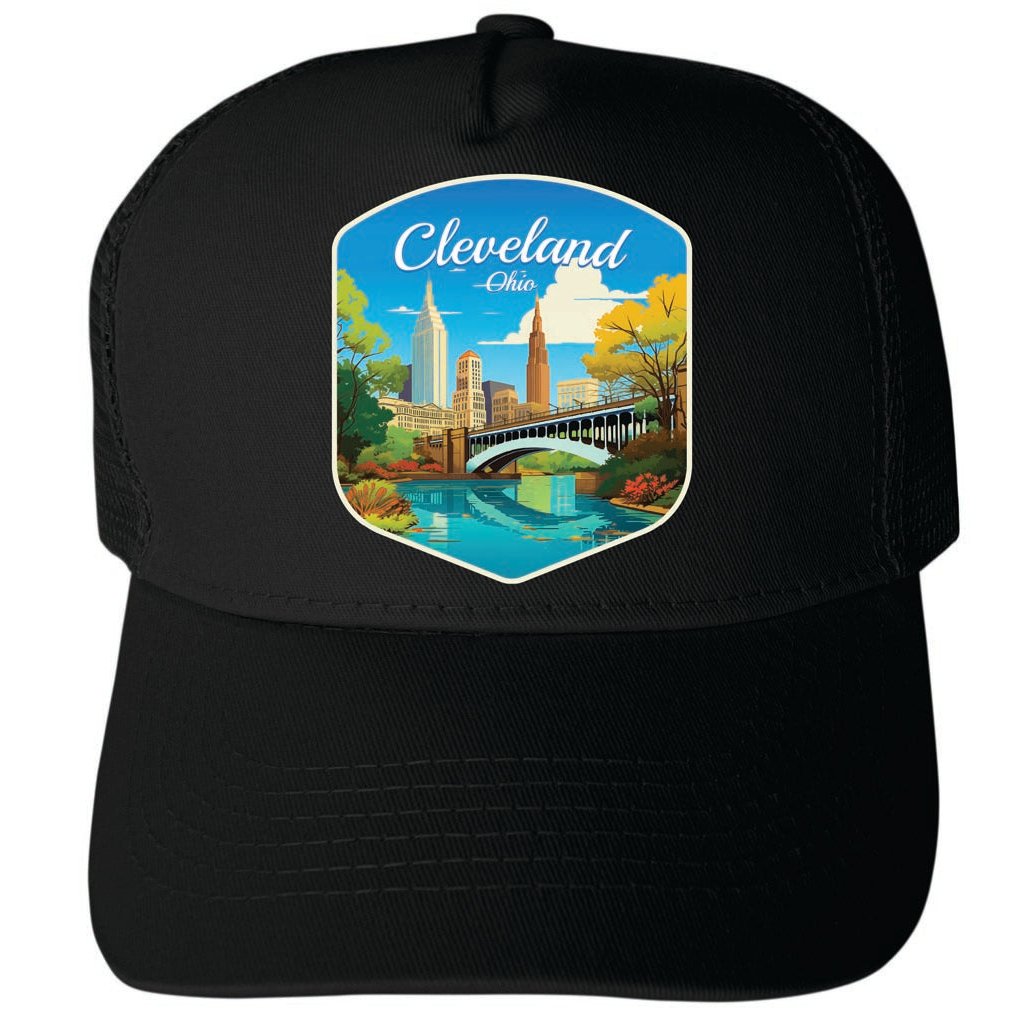 Cleveland Ohio Design B Unisex Mesh Back Trucker Hat with Adjustable Snapback Image 4